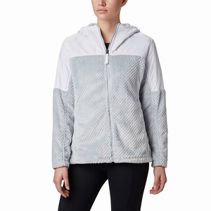 Columbia Ropa Casual Fire Side™ Sherpa Hooded Full Zip Mujer Grises/Blancos (958LOIBTH)